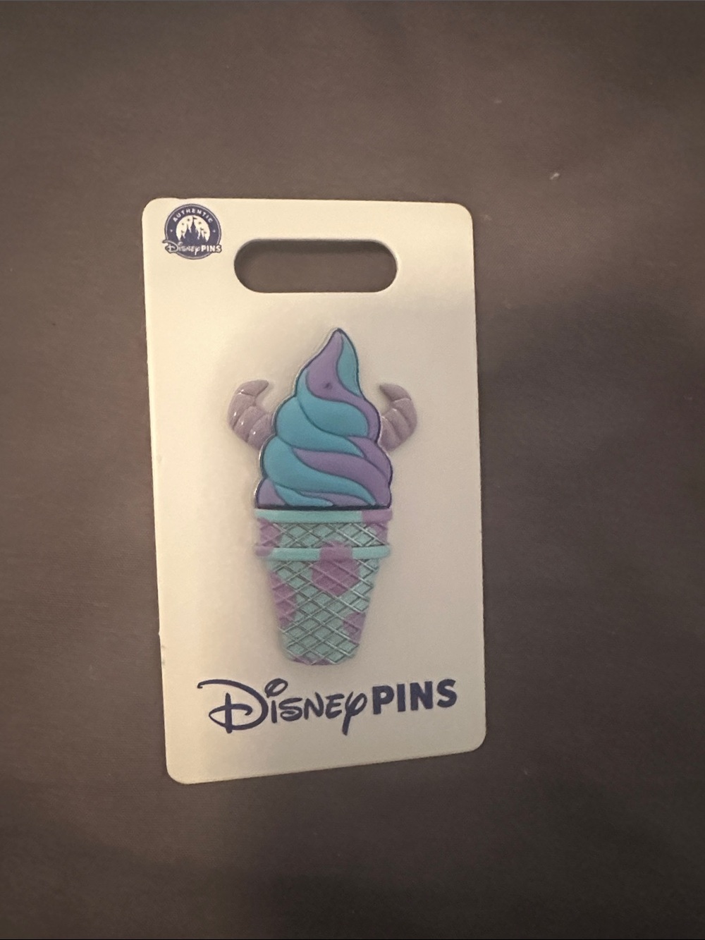 Disney Teal & Purple Ice Cream Cone Enamel Pin for Kids